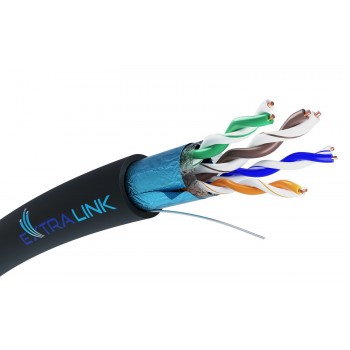 Extralink CAT5E FTP (F/UTP) V2 OUTDOOR TWISTED PAIR 305M - Kabel - Netzwerk networking cable Black F/UTP (FTP)