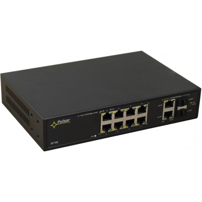 PULSAR SF108-90W network switch Fast Ethernet (10/100) Power over Ethernet (PoE) Black