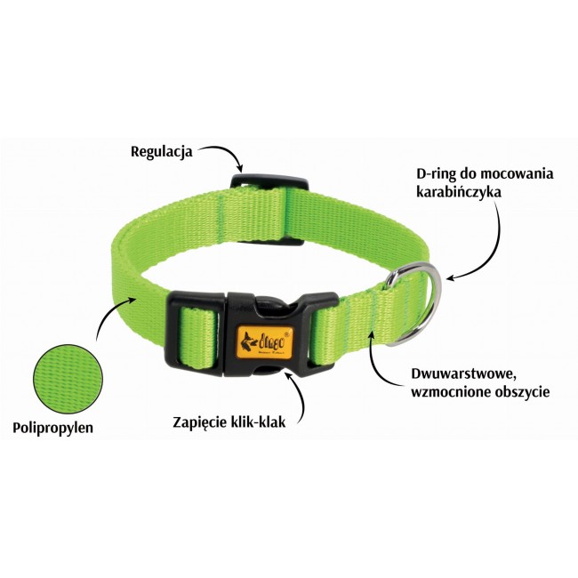 DINGO Energy green - dog collar - 20-32 cm