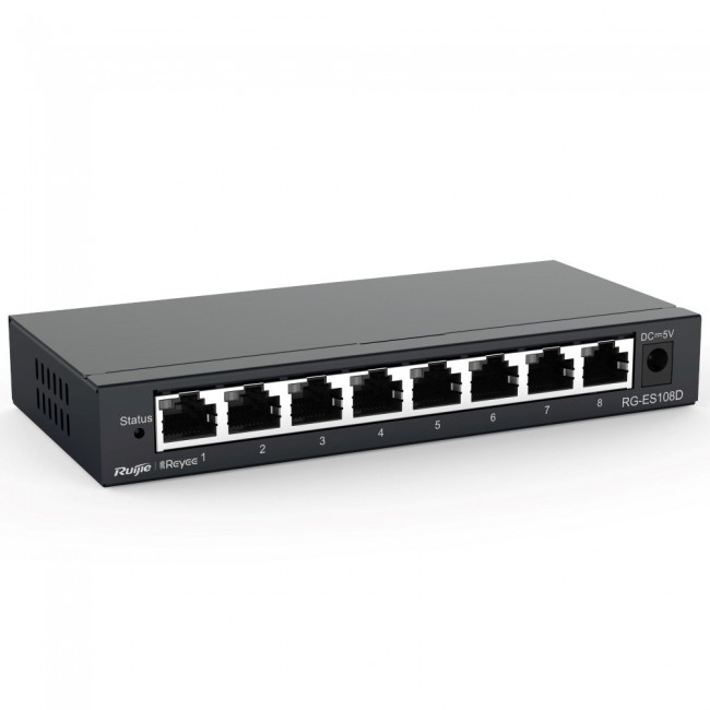 Ruijie Networks RG-ES108D - unmanaged switch 8 ports 100mbps, black