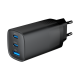 Gembird TA-UC-PDQC65-01-BK 3-port 65 W GaN USB PowerDelivery fast charger, black