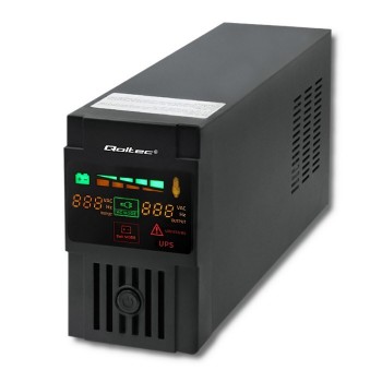 Qoltec 53951 Uninterruptible Power Supply | Monolith | 600VA | 360W | LCD | USB