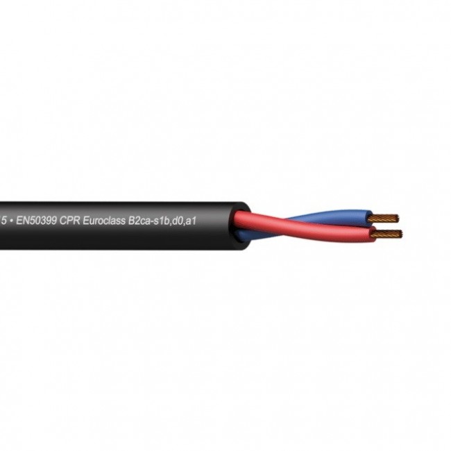 PROCAB CLS215-B2CA/3 Loudspeaker cable - 2 x 1.5 mm2 - 16 AWG - EN50399 CPR Euroclass B2ca-s1b,d0,a1 100 m wooden reel