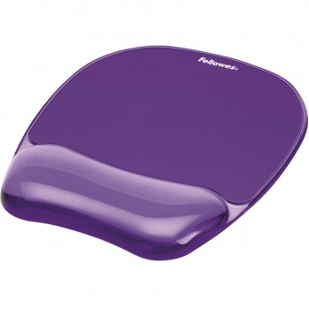 Fellowes Mouse Mat Wrist Support - Crystals Gel Mouse Pad with Non Slip Rubber Base - Ergonomic Mouse Mat for Computer, Laptop, Home Office Use - Compatible with Laser and Optical Mice - Purple
