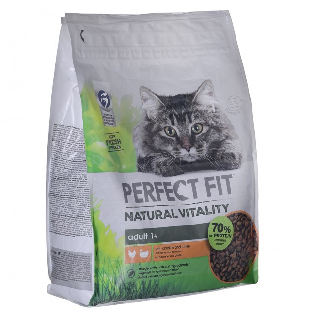 PERFECT FIT Adult Natural Vitality Chicken with turkey - dry cat food - 2.4 kg