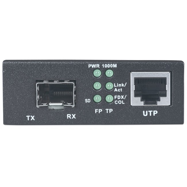 Intellinet Gigabit Ethernet to SFP Media Converter, 10/100/1000Base-Tx to SFP slot, empty