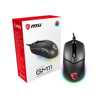 MSI CLUTCH GM11 WHITE Gaming Mouse '2-Zone RGB, upto 5000 DPI, 6 Programmable button, Symmetrical design, OMRON Switches, Center'