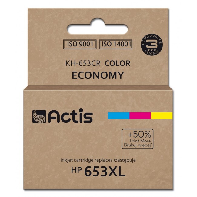 Actis KH-653CR printer ink, replacement HP 653XL 3YM74AE Premium 18ml 300 pages colour