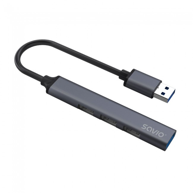 SAVIO Hub AK-70 USB-A - 3 USB-A 2.0, 1 USB-A 3.1 GEN 1, 4 in 1, 5 Gbps