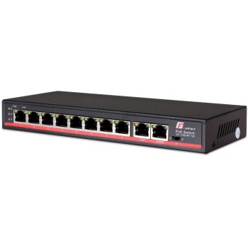 GetFort GF-110D-8P-120 network switch Unmanaged L2 Fast Ethernet (10/100) Power over Ethernet (PoE) Black