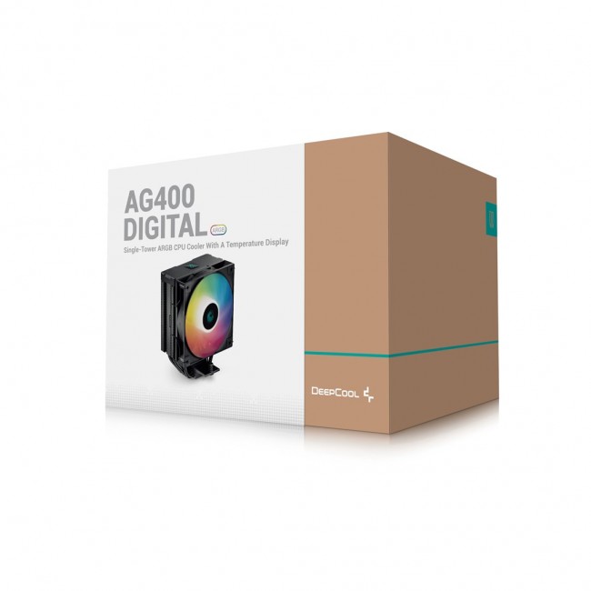 DeepCool AG400 Digital BK ARGB Processor Air cooler 12 cm Black 1 pc(s)