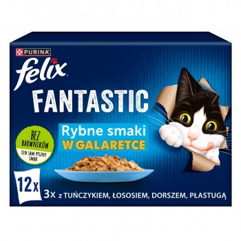 Felix Fantastic fish flavors in jelly with tuna, salmon, cod and flatfish - (12x 85 g)