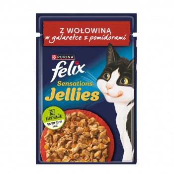 Felix sensations Duo with beef and tomatoes in jelly - wet food for cats - 85g