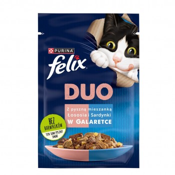 Felix Fantastic Duo with salmon and sardine in jelly - wet cat food - 85g