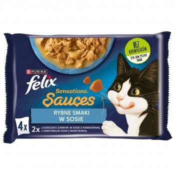 Felix Sensations Mix Cod with tomatoes, sardine with carrots - wet cat food - 340g (4 x 85g)
