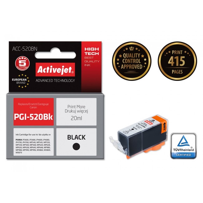 Activejet ACC-520BN Ink cartridge (replacement for Canon PGI-520BK Supreme 20 ml black)