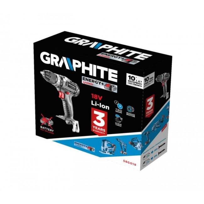 GRAPHITE 58G019 Brushless drill Energy+ 18V 1700 RPM