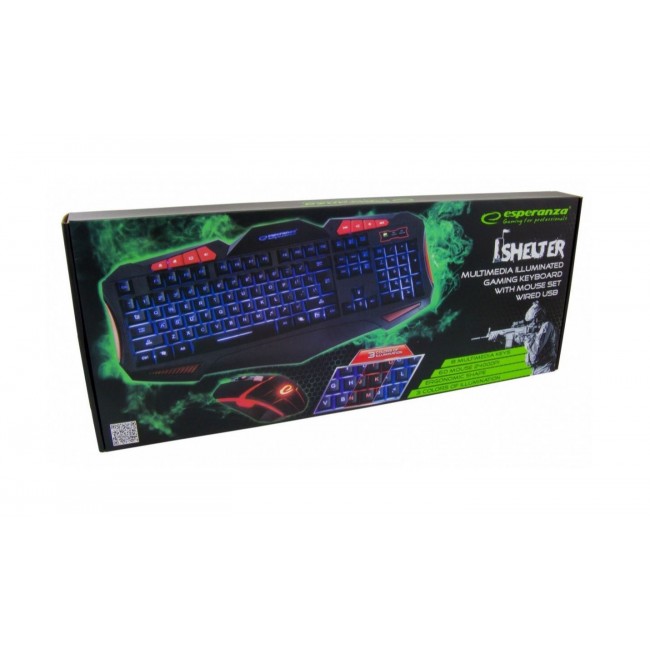 Esperanza EGK3000 Set Keyboard + wired backlit mouse