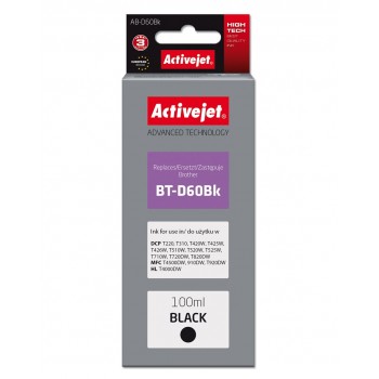 Activejet AB-D60Bk Ink Cartridge (replacement for Brother BT-D60Bk Supreme 100 ml black)