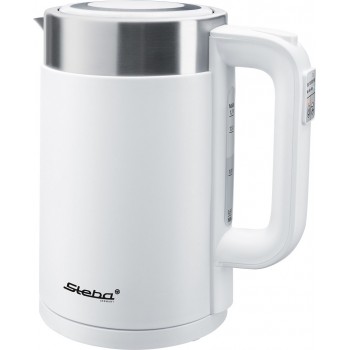 Steba WK 11 electric kettle 1.7 L 2200 W Stainless steel, White