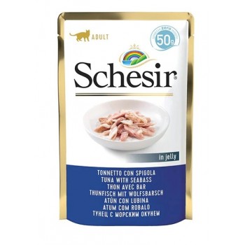 SCHESIR in jelly Tuna with seabass - wet cat food - 50 g