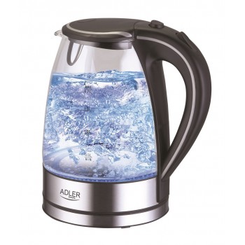 Adler AD 1225 electric kettle 1.7 L Black,Stainless steel,Transparent 2200 W