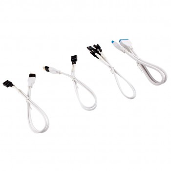 Corsair Premium Sleeved Front Panel Cable Extension Kit, White