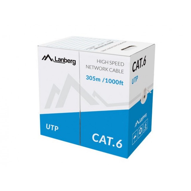LANBERG CABLE UTP CAT.6 305M WIRE CU GRAY