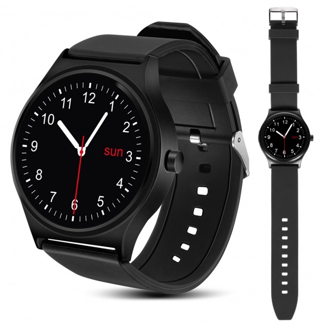NanoRS RS100 Smartwatch Black, 32Mb RAM and ROM Memory, Bluetooth, Heart Rate, Pedometer, Sleep Monitoring, Alarm, Free App.