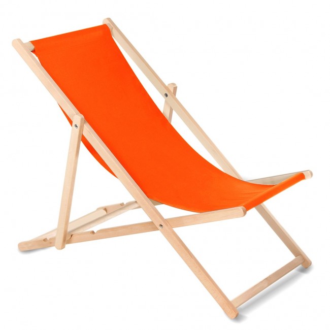 Wooden chair made of quality beech wood with three adjustable backrest positions color Orange GreenBlue GB183