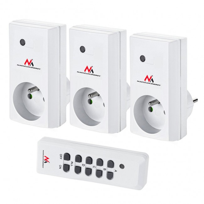Maclean MCE153 power extension 1 AC outlet(s) Indoor White