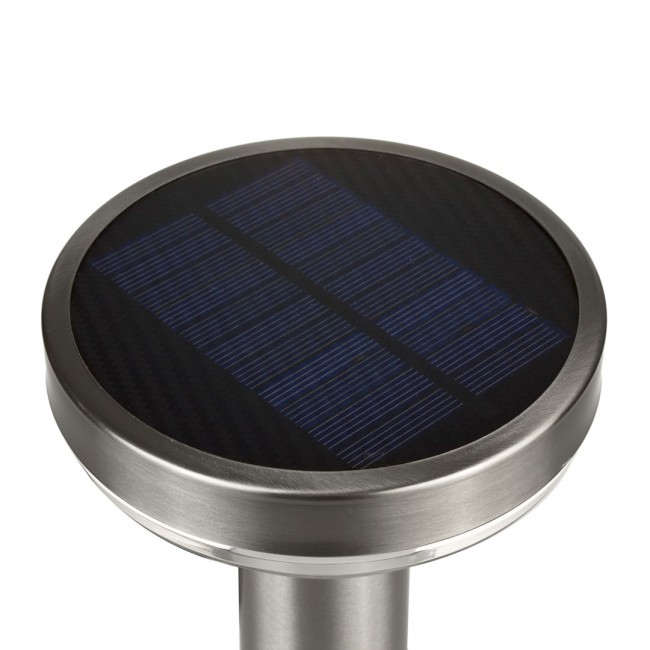 Solar LED lamp with Maclean sensor, matt chrome, IP44, 3 lighting modes, Li-ion 18650 battery 3.7V 1200 mAh, knock-in, MCE465 C / M