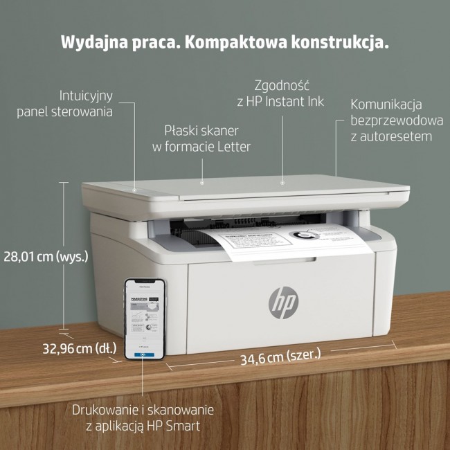 HP LaserJet MFP M140w Printer, Black and white, Printer for Small office, Print, copy, scan, Scan to email Scan to PDF Compact Size