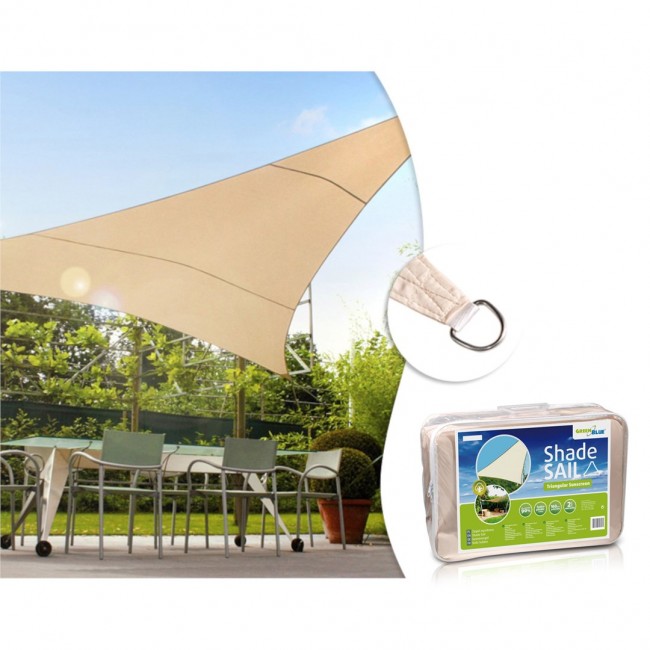 Shade Sails Sun UV Protection 3,6m triangle creamy hydrophobic surface sunflower GreenBlue GB500