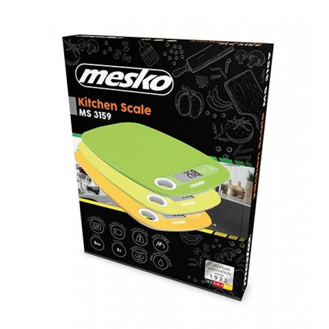 Mesko Home MS 3159g Green Countertop Rectangle Electronic kitchen scale