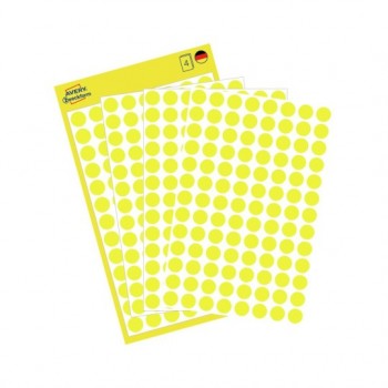 Avery Dot stickers, 8 mm, yellow, permanent