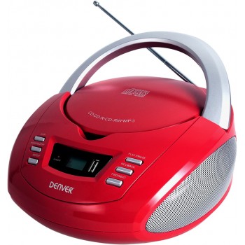 Boombox Denver TCU-211 with FM radio and CD input red