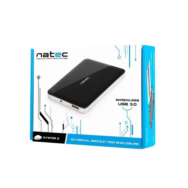 NATEC NKZ-0716 storage drive enclosure HDD enclosure Aluminium, Black 2.5