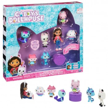 Gabby's Dollhouse Deluxe Figure Gift Set with 7 Toy Figures and Surprise Accessory, Kids Toys for Ages 3 and up