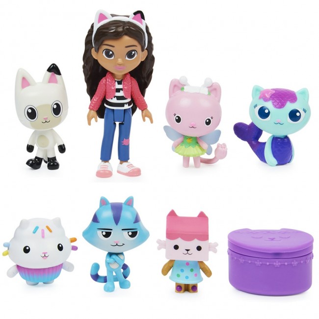 Gabby's Dollhouse Deluxe Figure Gift Set with 7 Toy Figures and Surprise Accessory, Kids Toys for Ages 3 and up
