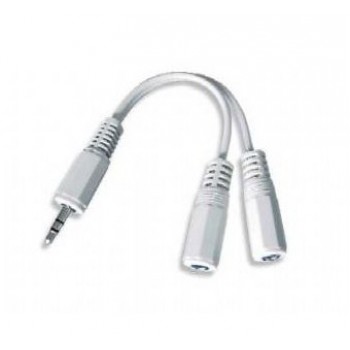 Gembird 10cm, 3.5mm/2x3.5mm, M/F audio cable 0.1 m White