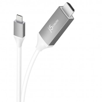 Adapter j5create USB-C to 4K HDMI Cable (USB-C m - 4K HDMI m 1.8m colour white silver) JCC153G-N