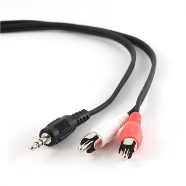 Gembird 0.2m, 3.5mm/2xRCA, M/M audio cable Black, Red, White