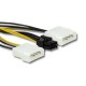 Qoltec 50431 Cable adapter 2x MOLEX female/ PCI-E 6pin | 15cm
