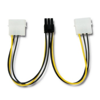 Qoltec 50431 Cable adapter 2x MOLEX female/ PCI-E 6pin | 15cm