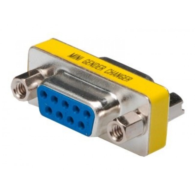 Digitus AB 411 cable gender changer D-Sub 9 Blue, Stainless steel, Yellow