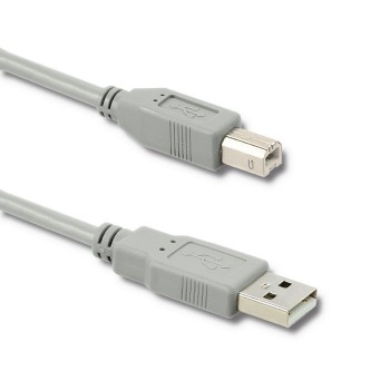 Qoltec 50393 USB cable 0.19 m USB 2.0 USB A USB B Grey