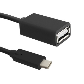 Qoltec 50422 USB cable 0.25 m USB 2.0 USB C USB A Black