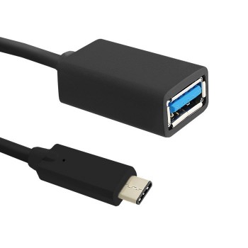 Qoltec 50421 USB cable 0.25 m USB 3.2 Gen 1 (3.1 Gen 1) USB C USB A Black