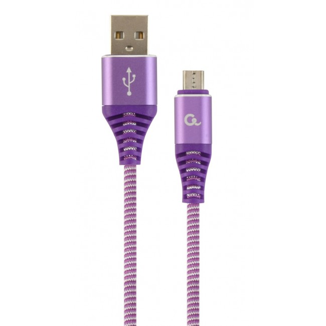 Gembird CC-USB2B-AMMBM-1M-PW USB cable USB 2.0 Micro-USB B USB A Violet, White